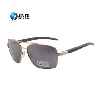 Fashion Protection Double Bridge UV400 Polarized Rubber Temples Polarized Metal Sunglasses